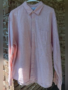 Old Navy Men's Linen/ Cotton Light Pink Casual Button-Down Shirt